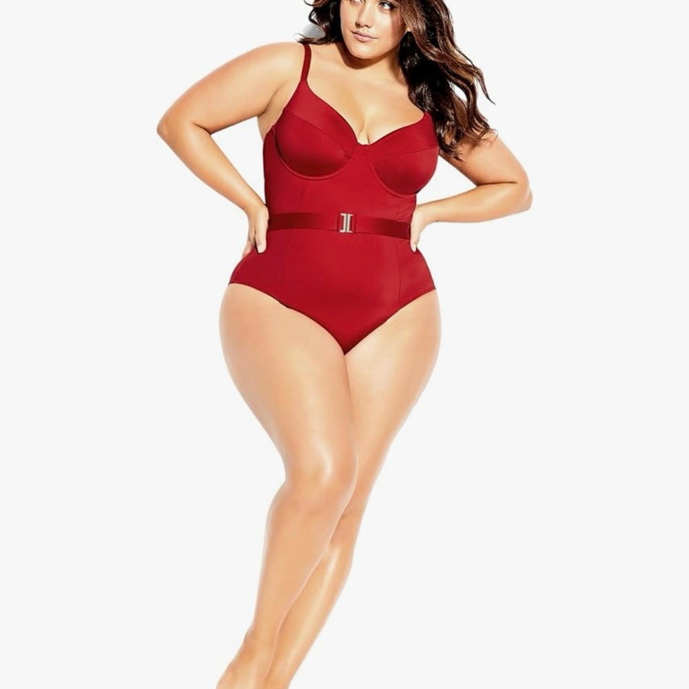 City Chic Red  Salsa One Piece Swimsuit
